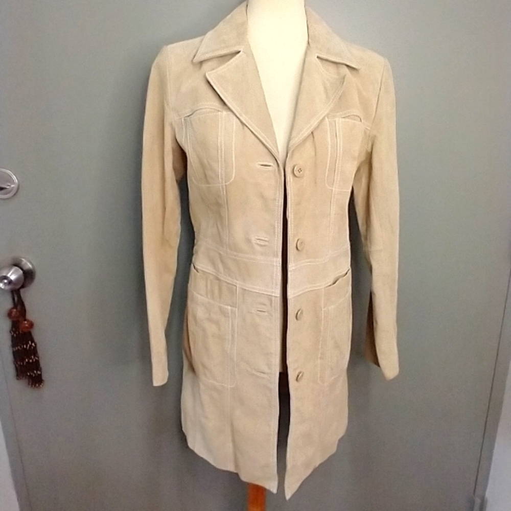Vintage Wilsons Leather Women's Beige Suede Coat